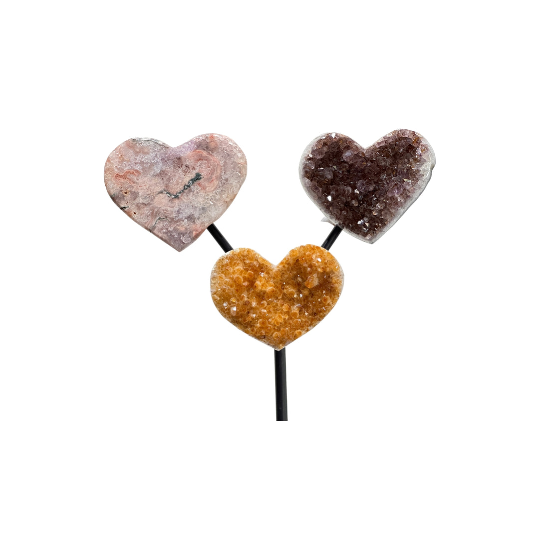 Amethyst & Citrine Heart Sculpture