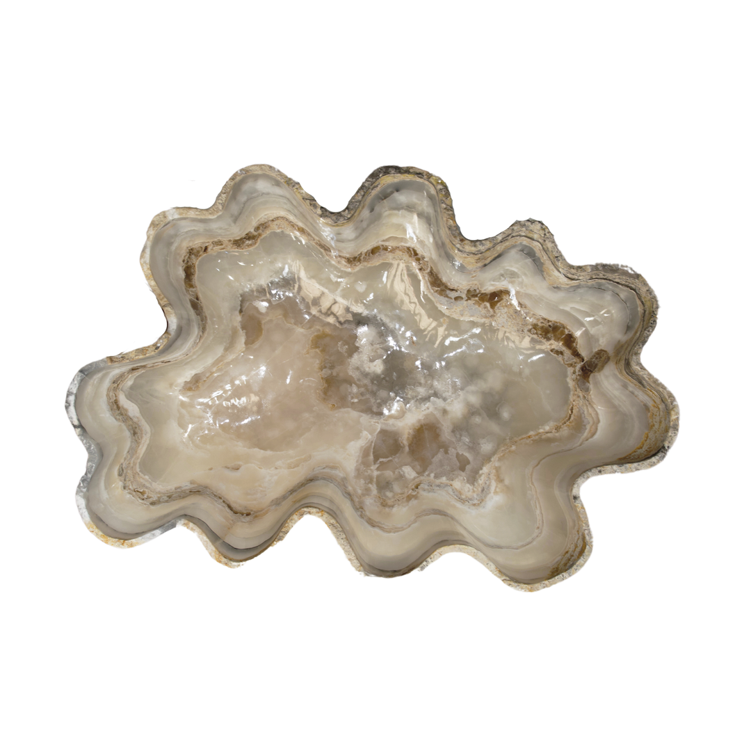 Hand Carved Pearlescent Onyx Bowl